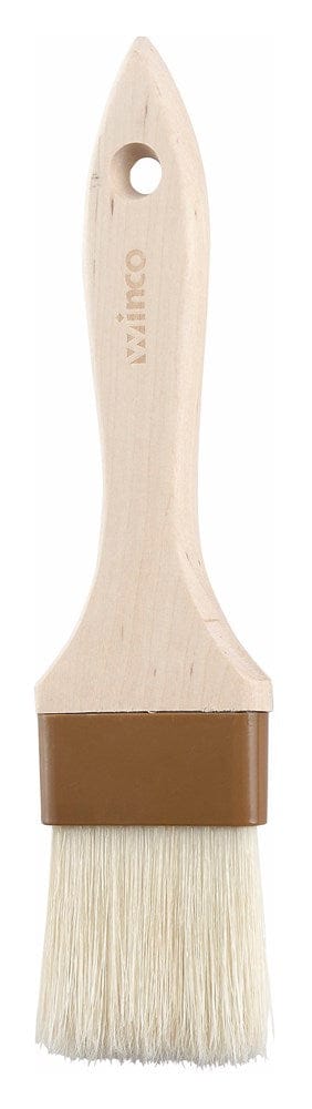 Winco Smallwares Each Winco WFB-20 Pastry and Basting Brush with Boar Bristle 2 Inch Wide Flat Wooden Handle | Denson CFE