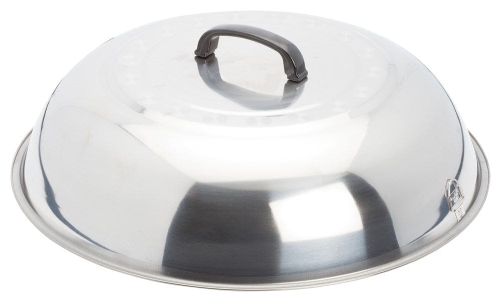 Winco Smallwares Each Winco WKCS-18 Stainless Steel Wok Cover 17-3/4 Inch with Comfortable Handle | Denson CFE