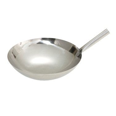 Winco Smallwares Each Winco WOK-16N 16 Inch Stainless Steel Wok with Riveted Handle | Denson CFE