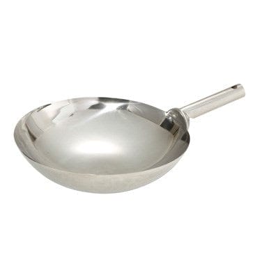 Winco Smallwares Each Winco WOK-16W 16 Inch Stainless Steel Chinese Wok with Welded Joint Handle | Denson CFE
