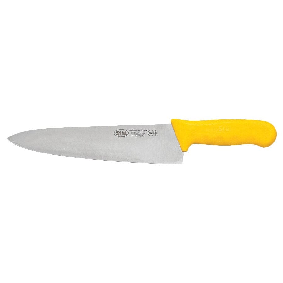 Winco Smallwares Each / Yellow Winco KWP-100Y Stal 10 Inch Chef's Knife with Stain-Free Blade and Polypropylene Handle | Denson CFE