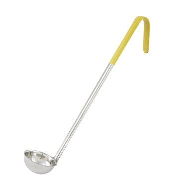 Winco Smallwares Each / Yellow Winco LDC1 Yellow One Ounce Stainless Steel Serving Ladle with Twelve Inch Handle | Denson CFE