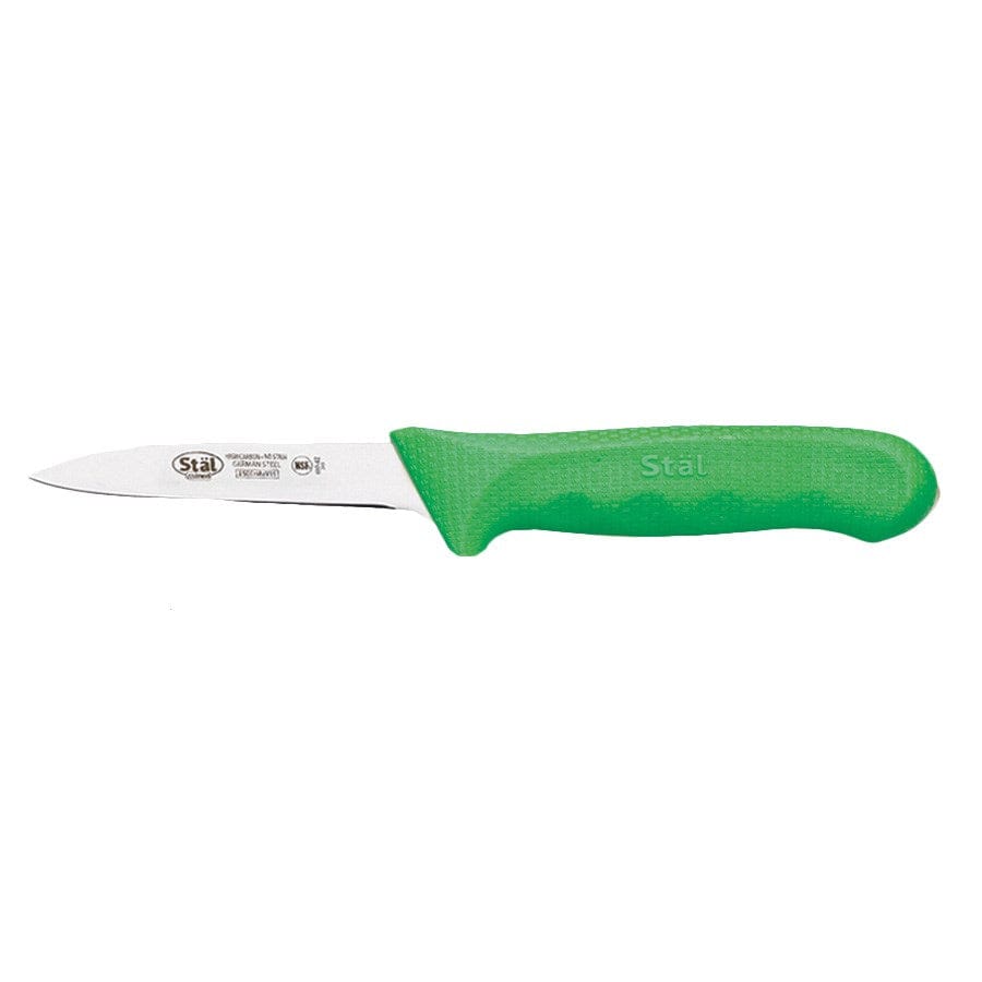 Winco Smallwares Pack / Green Winco KWP-30G Stal Green Paring Knives Set 3-1/4 Inch Blade High Carbon Stainless Steel Polypropylene Handle | Denson CFE