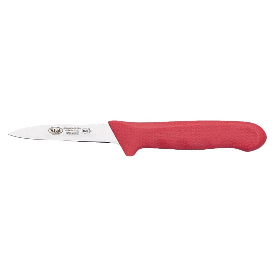 Winco Smallwares Pack / Red Winco KWP-30R Stal Paring Knives 3-1/4 Inch Red Polypropylene Handle Pack of Two | Denson CFE
