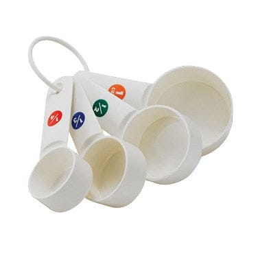 Winco Smallwares Set Winco MCPP-4 Measuring Cup Set 4 Piece BPA Free Plastic White | Denson CFE