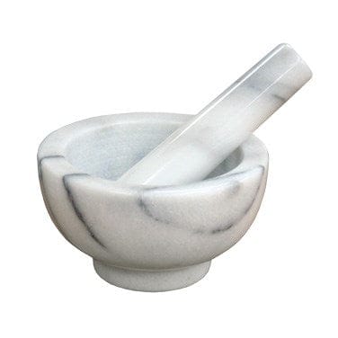 Winco Smallwares Set Winco MPS-42W Marble Mortar and Pestle Set 4.5 Inch Diameter | Denson CFE