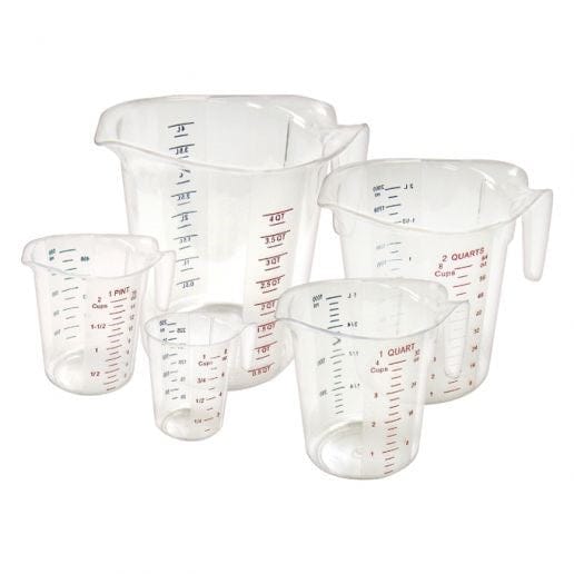 Winco Smallwares Set Winco PMCP5SET Clear Polycarbonate Measuring Cup Set 5 Pieces | Denson CFE