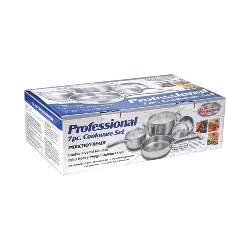 Winco Smallwares Set Winco SPC-7H Deluxe 7 Piece Stainless Steel Cookware Set | Denson CFE