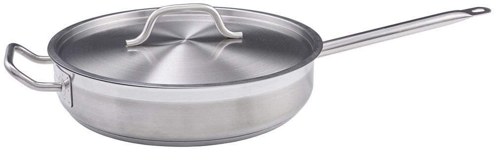 Winco Smallwares Set Winco SSET-7 7 Quart Premium Induction Stainless Steel SautÃ© Pan with Cover | Denson CFE