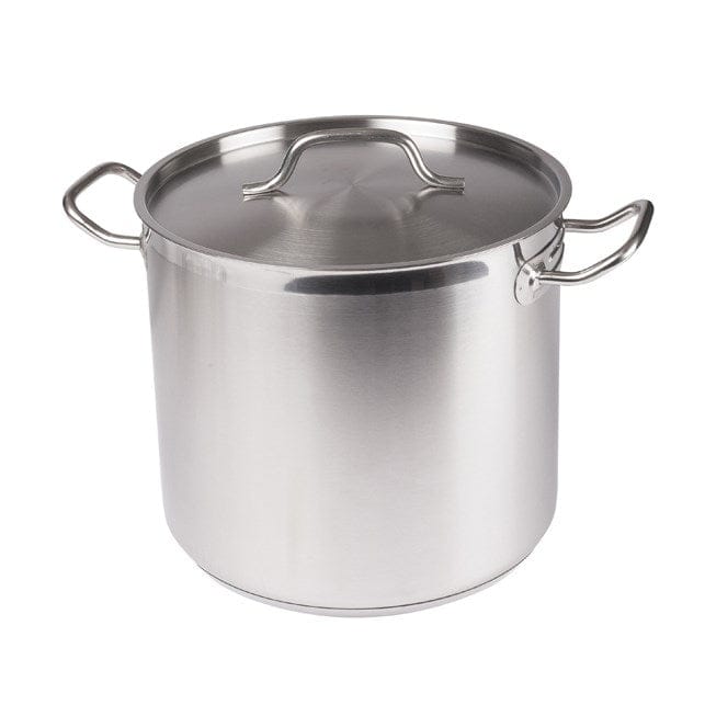 Winco Smallwares Set Winco SST-16 Stainless Steel 16 Quart Induction Ready Stock Pot with Cover | Denson CFE