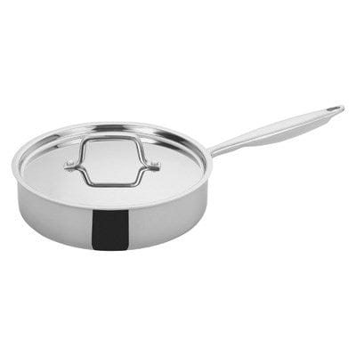 Winco Smallwares Set Winco TGET-3 Triply Stainless Steel 3 Quart Induction-Ready SautÃ© Pan with Cover | Denson CFE