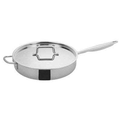 Winco Smallwares Set Winco TGET-6 6 Quart Tri-Ply Induction Ready Saute Pan with Cover | Denson CFE