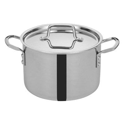 Winco Smallwares Set Winco TGSP-6 Stainless Steel Six Quart Tri-Gen Induction Ready Stock Pot with Cover | Denson CFE