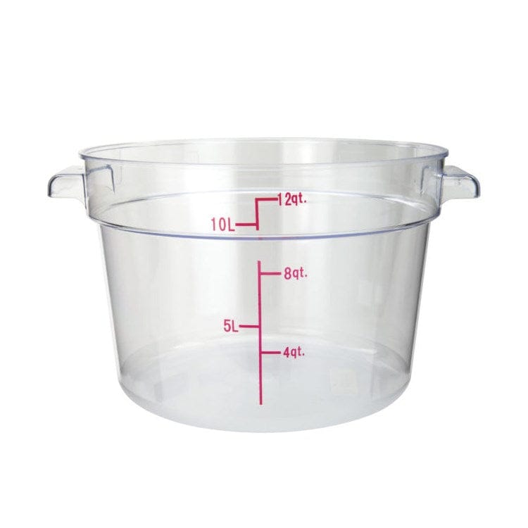 Winco Storage & Transport Each Winco PCRC-12 12 Quart Clear Round Polycarbonate Food Storage Container with Handles | Denson CFE