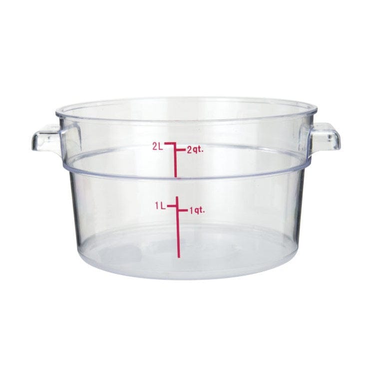 Winco Storage & Transport Each Winco PCRC-2 Clear Round Food Storage Container 2 Quart Dishwasher Safe | Denson CFE