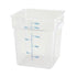 Winco Storage & Transport Each Winco PCSC-18C 18 Quart Clear Polycarbonate Square Storage Container with Built-in Handles and Graduation Markings | Denson CFE