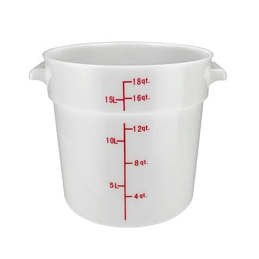 Winco Storage & Transport Each Winco PPRC-18W Round White Storage Container 18 Quart | Denson CFE