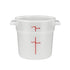 Winco Storage & Transport Each Winco PPRC-1W 1 Quart Round Storage Container with Handles and Graduation Markings | Denson CFE