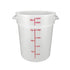 Winco Storage & Transport Each Winco PPRC-22W 22 Quart Round Storage Container with Built-in Handles and Graduation Markings | Denson CFE