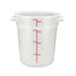 Winco Storage & Transport Each Winco PPRC-4W Round White Storage Container 4 Quart with Handles and Measurement Markings | Denson CFE