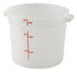 Winco Storage & Transport Each Winco PPRC-6W 6 Qt. White Food Storage Container