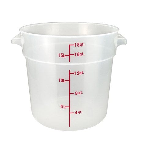 Winco Storage & Transport Each Winco PTRC-18 18 Quart Round Translucent Storage Container with Handles | Denson CFE