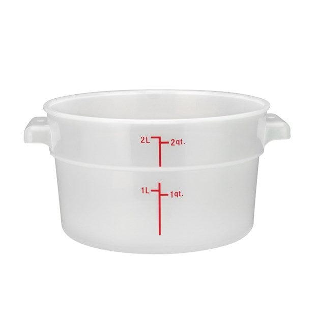 Winco Storage & Transport Each Winco PTRC-2 2 Quart Translucent Food Storage Container with Built In Handles for Home and Commercial Use | Denson CFE