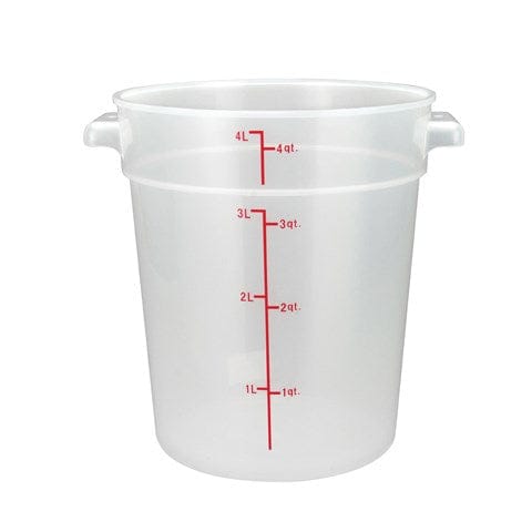 Winco Storage & Transport Each Winco PTRC-4 4 Quart Translucent Round Storage Container with Handles | Denson CFE