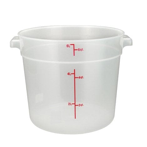 Winco Storage & Transport Each Winco PTRC-6 6 Quart Round Translucent Storage Container with Handles | Denson CFE