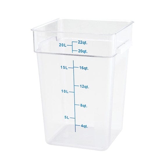 Winco Storage & Transport Each Winco PTSC 22 22 Quart Square Storage Container Translucent Polypropylene | Denson CFE