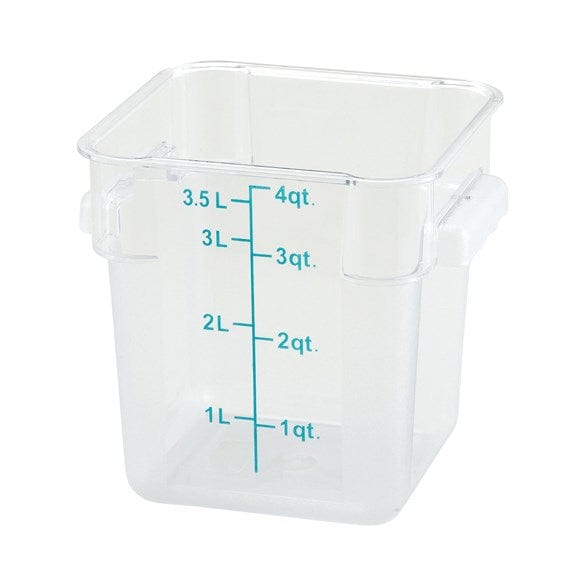 Winco Storage & Transport Each Winco PTSC-4 4 Qt. Polypropylene Square Food Storage Container