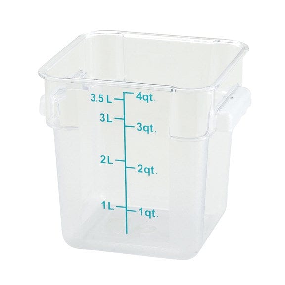 Winco Storage & Transport Each Winco PTSC-4 4 Quart Translucent Square Food Storage Container | Denson CFE