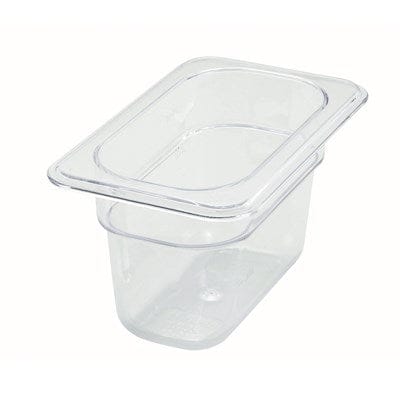 Winco Storage & Transport Each Winco SP7904 Clear Polycarbonate Food Pan 3.5 Inch Deep One Ninth Size | Denson CFE