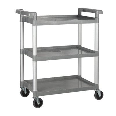Winco Storage & Transport Set Winco UC-2415G Plastic Utility Cart with Three Durable Shelves for Easy Transport | Denson CFE