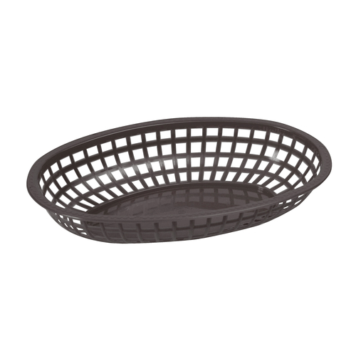 Winco Tabletop & Serving Dozen / Black Winco POB-K Premium Black Oval Fast Food Basket 10.25 Inches | Denson CFE