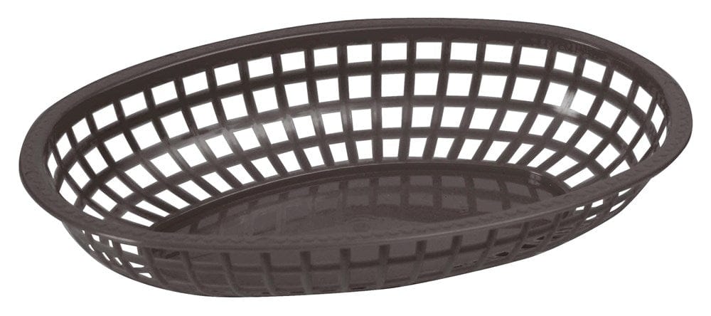 Winco Tabletop & Serving Dozen / Black Winco POB-K Premium Black Oval Fast Food Basket 10.25 Inches | Denson CFE