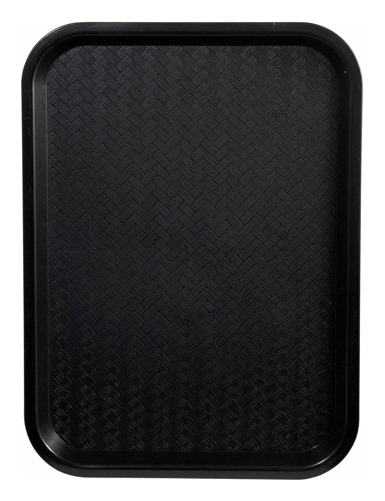 Winco Tabletop & Serving Each / Black Winco FFT-1014K Plastic Cafeteria Tray 10 x 14 Black Durable BPA Free | Denson CFE