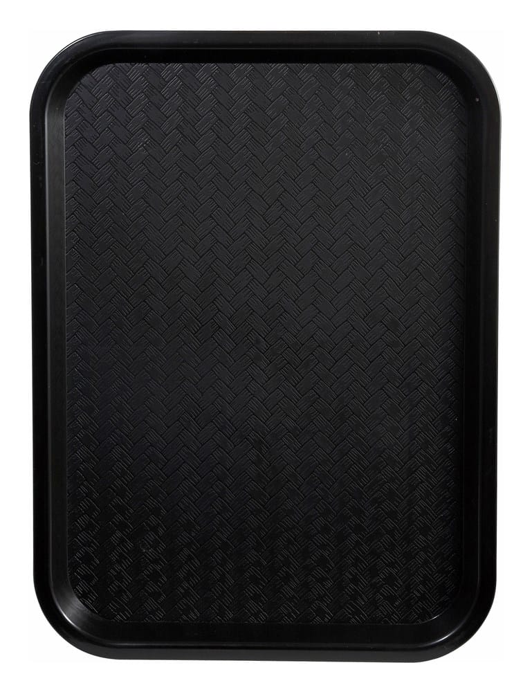 Winco Tabletop & Serving Each / Black Winco FFT1418K Black Polypropylene Cafeteria Tray 14 x 18 Lightweight Durable Skid Resistant | Denson CFE