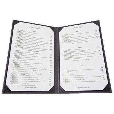 Winco Tabletop & Serving Each / Black Winco LMD-814BK Elegant Double-Sided Menu Cover for Legal Inserts in Black | Denson CFE