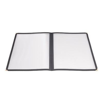 Winco Tabletop & Serving Each / Black Winco PMCD9K Black Double Fold Menu Cover 9.5 x 12 Inch | Denson CFE