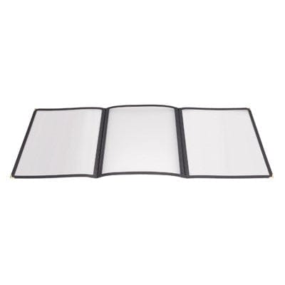 Winco Tabletop & Serving Each / Black Winco PMCT-9K Elegant Triple Fold Menu Cover 9.5 x 12.125 Black | Denson CFE