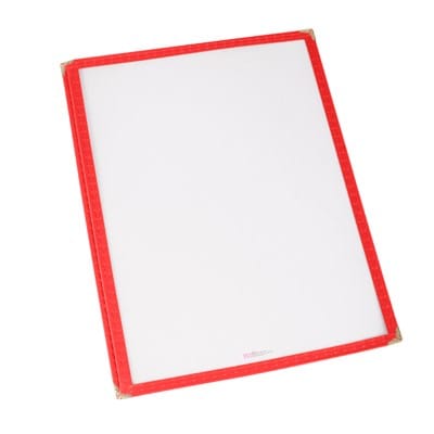 Winco Tabletop & Serving Each / Red Winco PMC-9R Menu Cover Single Red 9-5/16 x 12-1/8 Inches Holds 8-1/2 x 11 Paper with Double Stitched Edging | Denson CFE