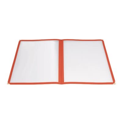 Winco Tabletop & Serving Each / Red Winco PMCD-9R Double Fold Menu Cover Red 9-3/8 x 12-1/8 | Denson CFE