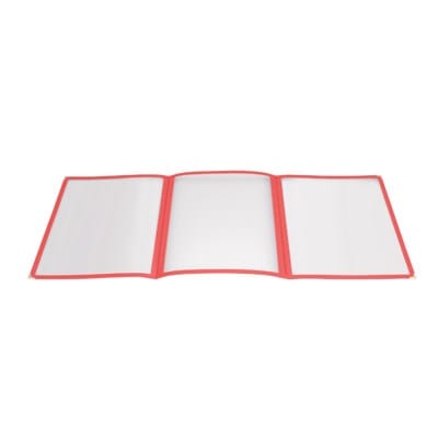 Winco Tabletop & Serving Each / Red Winco PMCT-9R Red Triple Fold Menu Cover 9-1/2 x 12-1/8 | Denson CFE