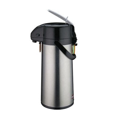 Winco Tabletop & Serving Each Winco AP-822 2.2 Liter Glass Lined Stainless Steel Airpot with Lever | Denson CFE