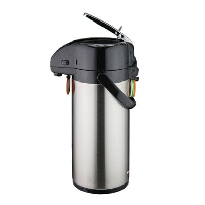 Winco Tabletop & Serving Each Winco APSK-725 2.5L Stainless Steel Lined Airpot with Lever Top and Swivel Base | Denson CFE