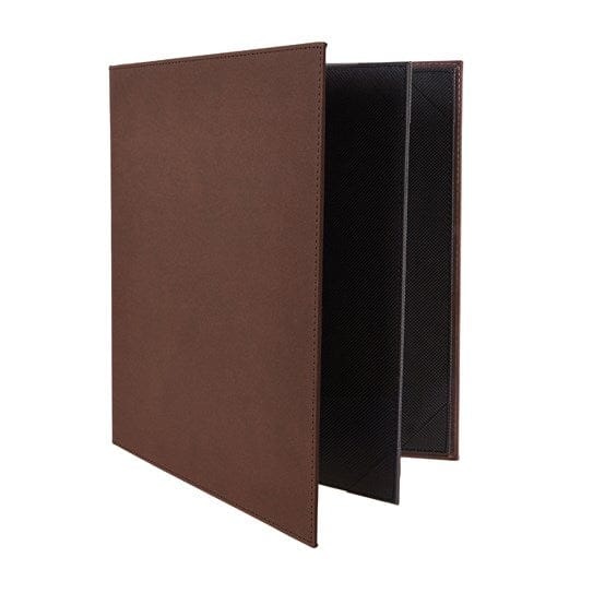 Winco Tabletop & Serving Each Winco LMF-811BN Brown Leather-Like Four-View Menu Cover for 8.5 x 11 Inserts | Denson CFE