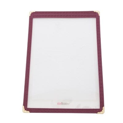 Winco Tabletop & Serving Each Winco PMC-5U Burgundy Menu Cover for 5x8 Paper with Double Stitched Edging | Denson CFE