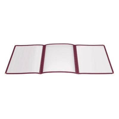 Winco Tabletop & Serving Each Winco PMCT-9U Burgundy Triple Fold Menu Cover 9.5 x 12.125 | Denson CFE
