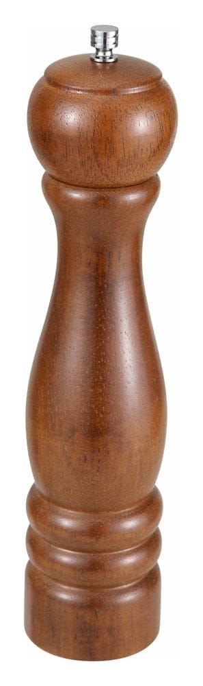 Winco Tabletop & Serving Each Winco WPM-10 Traditional 10 Inch Oak Finish Pepper Mill with Zinc Alloy Grinder | Denson CFE